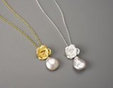 Camellia Flower Pendant Necklace