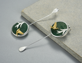 Swallow and Willow in Spring Wind Earrings