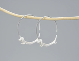 Flying Dachshund Hoop Earrings
