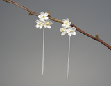 Forget-me-not Flower Dangle Earrings