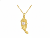 Pearl Long Leaf Pendant