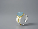 Long Leaves Aquamarine Ring