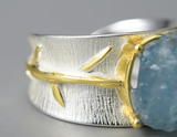 Long Leaves Aquamarine Ring