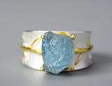 Long Leaves Aquamarine Ring
