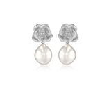 Camellia Pearl Dangle Earrings