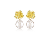 Camellia Pearl Dangle Earrings