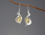 Calla Lily Flower Dangle Earrings