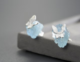 Aquamarine Butterfly Stud Earring