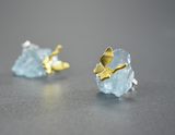 Aquamarine Butterfly Stud Earring
