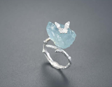 Aquamarine Butterfly Ring