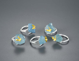Aquamarine Butterfly Ring