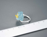 Aquamarine Butterfly Ring