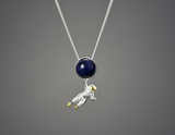 Astronaut Lapis Lazuli Pendant