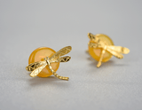 Circle Dragonfly Earring