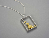 Dachshund Dog and Bone Pendant