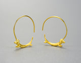 Flying Dachshund Hoop Earrings