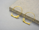 Flying Dachshund Hoop Earrings