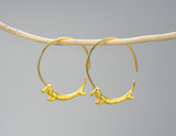 Flying Dachshund Hoop Earrings