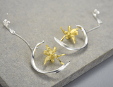 Iris Flower and Leaf Earring