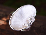 Oval Shell Dragonfly Ring - Lotus Fun