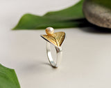 Pearl Leaf Ring - Lotus Fun