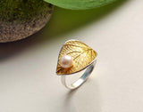 Pearl Leaf Ring - Lotus Fun
