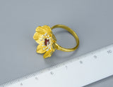 Blooming Anemone Flower Ring