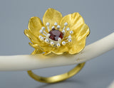 Blooming Anemone Flower Ring