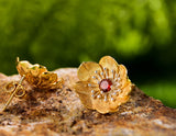 Blooming Anemone Flower Stud Earring