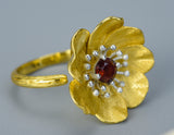 Blooming Anemone Flower Ring