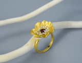 Blooming Anemone Flower Ring