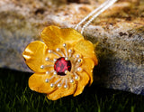 Blooming Anemone Flower Pendant