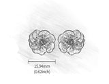 Blooming Anemone Flower Stud Earring