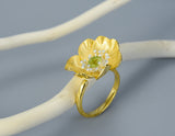 Blooming Anemone Flower Ring