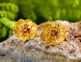 Blooming Anemone Flower Stud Earring