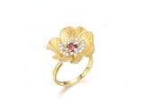 Blooming Anemone Flower Ring