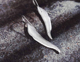 Silver Autumn Leaf Earring - Lotus Fun