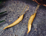 Gold Autumn Leaf Earring - Lotus Fun