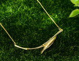 Morning Dew on Bamboo Leaf Necklace