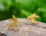 Bamboo Leaves Stud Earrings