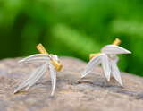 Bamboo Leaves Stud Earrings