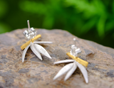 Bamboo Leaves Stud Earrings