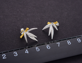 Bamboo Leaves Stud Earrings
