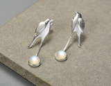 Bird and Moon Earring