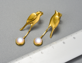 Bird and Moon Earring