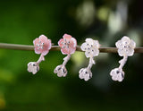Pink and White Begonia Earring - Lotus Fun