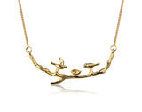 Gold Birds on Branch Necklace II - Lotus Fun