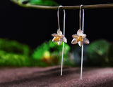 Silver Blooming Orchids Earring - Lotus Fun