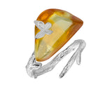 Amber Butterfly Ring - Lotus Fun