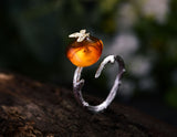 Amber Butterfly Ring - Lotus Fun